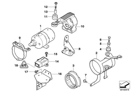 Genuine BMW 34511165162 E39 E52 Rear Holder For Compressor (Inc. 540i, 525d & M5) | ML Performance UK UK Car Parts