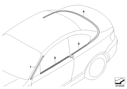 Genuine BMW 51377165001 E88 Outer Weatherstrip, Left ALU MATT (Inc. 135i, 120d & 120i) | ML Performance UK UK Car Parts
