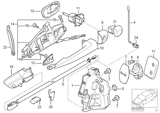 Genuine BMW 51217048282 E46 Carrier, Outside Door Handle,Front Right (Inc. M3 CSL, 325Ci & 328Ci)