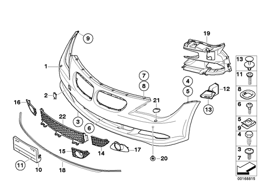 Genuine BMW 51117184693 E63 E64 Grill, Lateral, Lower Left NIV (Inc. 650i, 635d & 630i) | ML Performance UK UK Car Parts