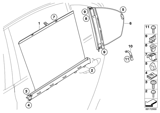 Genuine BMW 51357079396 E61 Sun Blind, Triangular Window Right SCHWARZ (Inc. 525i, 545i & 525xi) | ML Performance UK UK Car Parts