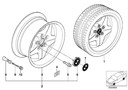 Genuine BMW 36112282050 E36 Light Alloy Rim Chromshadow 71/2JX17 ET:41 (Inc. Z3 M) | ML Performance UK UK Car Parts