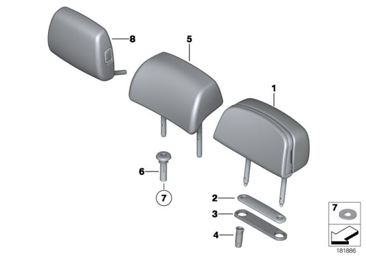 Genuine BMW 52207217143 Guide, Headrest VENETOBEIGE (Inc. 750LiX, 730i & 750iX) | ML Performance UK UK Car Parts