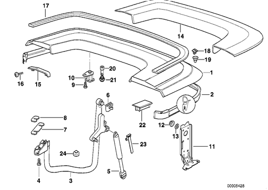 Genuine BMW 51178197895 E36 Vinyl Cover F Folding Top Flap SCHWARZ (Inc. M3, 318i & 328i) | ML Performance UK UK Car Parts