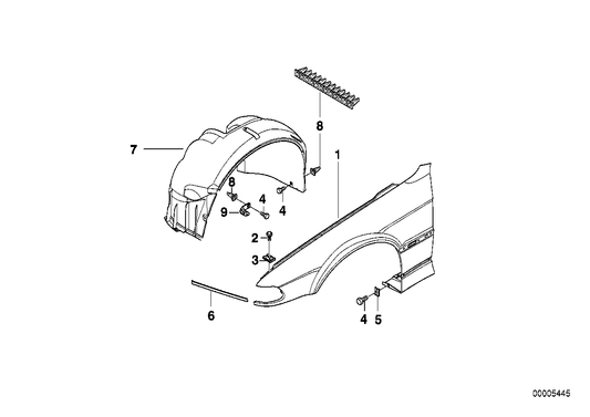 Genuine BMW 51718196464 E38 Bracket Covering Wheel Housing Fr. Right (Inc. 750iL, 740i & 730i) | ML Performance UK UK Car Parts