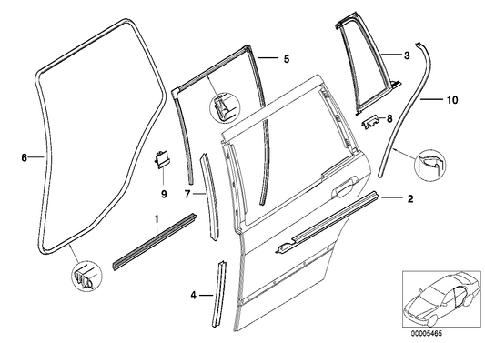 Genuine BMW 51348171059 E36 Left Rear Window Guide (Inc. 318i, 323i & 316i) | ML Performance UK UK Car Parts
