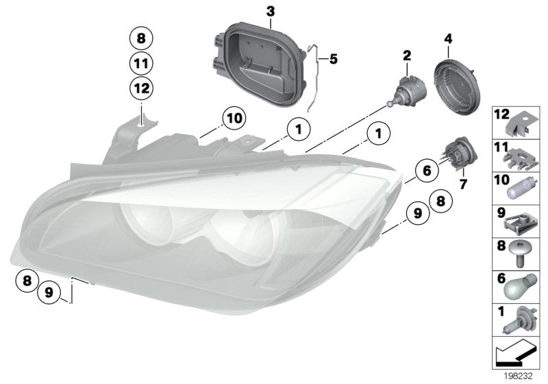 Genuine BMW 63112993431 E84 Covering Cap High Beam, Left (Inc. X1) | ML Performance UK UK Car Parts