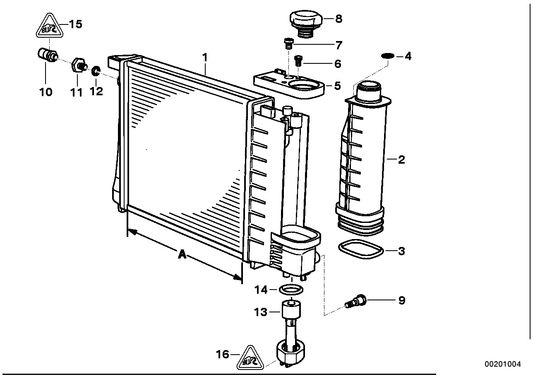 Genuine BMW 17111723528 E36 Radiator With Transmission Oil Cooler A=440mm (Inc. 318i, 320i & 325i) | ML Performance UK UK Car Parts