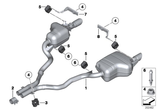 Genuine BMW 18307647055 E89 Exhaust System, Rear (Inc. Z4 35is) | ML Performance UK UK Car Parts