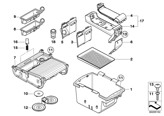 Genuine BMW 51169115084 E72 E70 Front Of Storage Bin, Aux In / Socket (Inc. X6 & X5 35iX) | ML Performance UK UK Car Parts