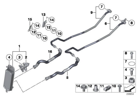Genuine BMW 17227590902 Transmission Oil Cooler Line, Return (Inc. 760i, 760LiS & 760Li) | ML Performance UK UK Car Parts