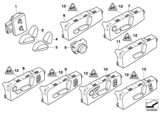 Genuine BMW 61316958526 E71 E70 Seat Adjustment Switch, Right (Inc. X5) | ML Performance UK UK Car Parts