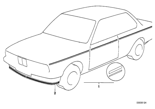 Genuine BMW 51141933378 E31 E24 E30 Ornamental Strips SCHWARZMET./SIL (Inc. 525e, 540i & 628CSi) | ML Performance UK UK Car Parts