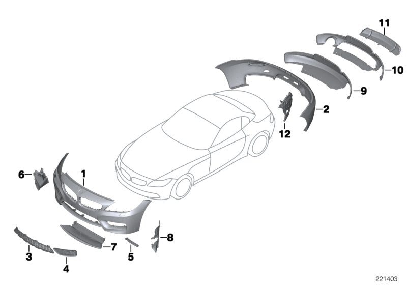 Genuine BMW 51122158797 E89 Trim, Diffusor Nozzle, Hp, Primed, Top ZWEIBORDIG (Inc. Z4 35i & Z4 35is) | ML Performance UK UK Car Parts