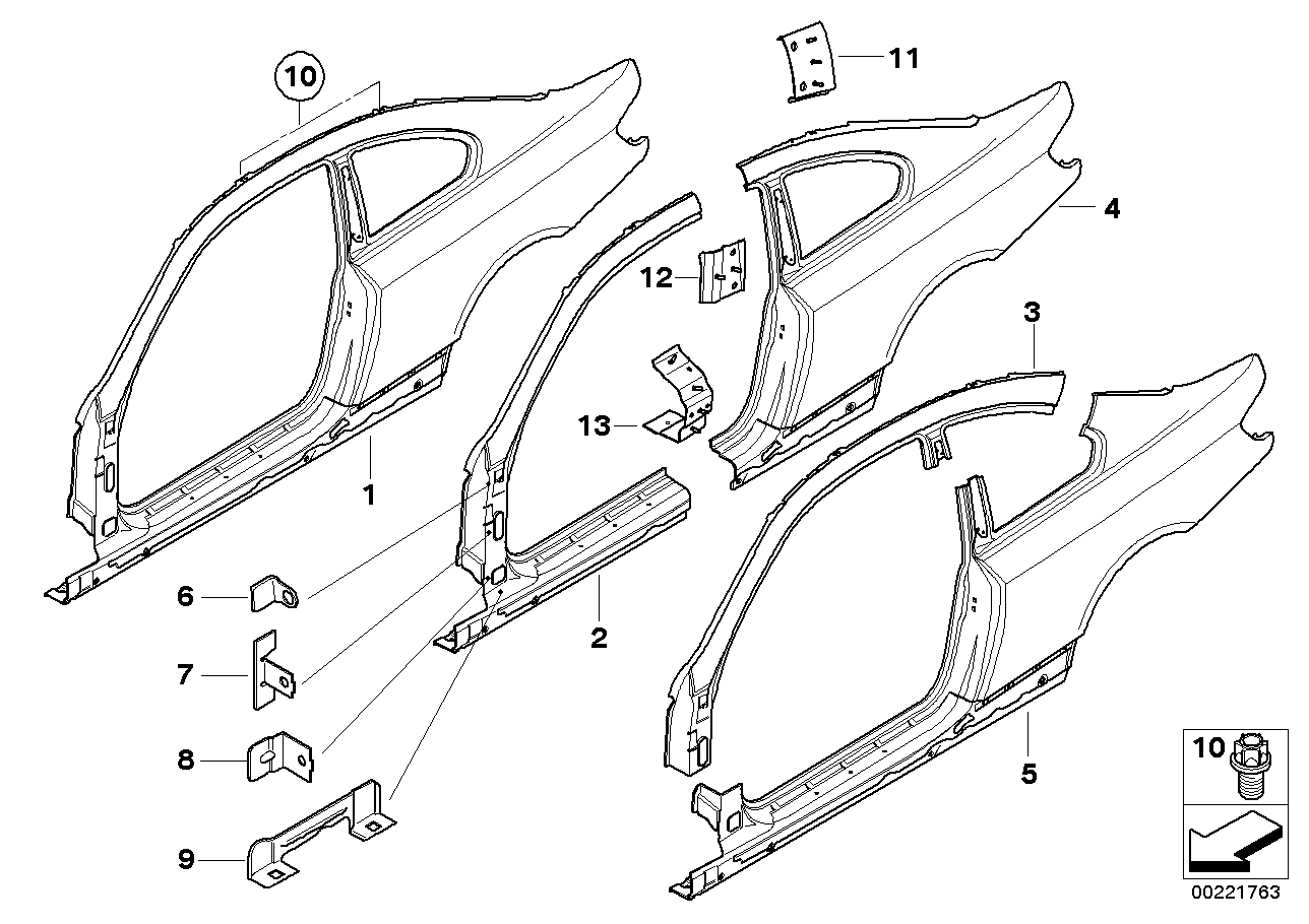 Genuine BMW 41007168967 E92 Left Rear Side Panel (Inc. 318i, 323i & 325d)