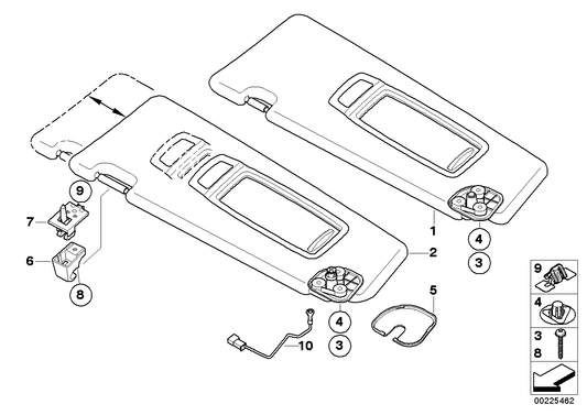 Genuine BMW 51167281660 E71 E72 Right Sun Visor Make-Up Lamp GREIGE (Inc. X6) | ML Performance UK UK Car Parts