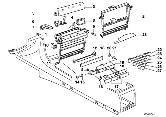 Genuine BMW 51168177695 E38 On Bord Monitor Support (Inc. 740iL, 730iL & 750iLS) | ML Performance UK UK Car Parts