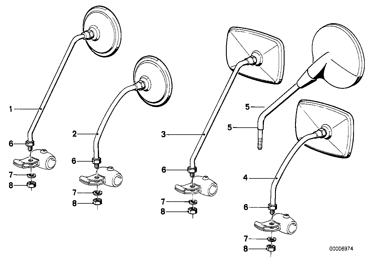 Genuine BMW 51161236030 Mirror Right VERCHROMT (Inc. R75/6, R90/6 & R 75) | ML Performance UK UK Car Parts