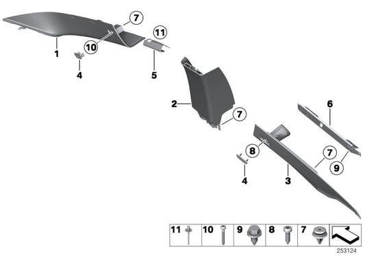 Genuine BMW 51437272164 Cover Column C Right EVERESTGRAU (Inc. 650iX, 650iX 4.0 & 640dX) | ML Performance UK UK Car Parts