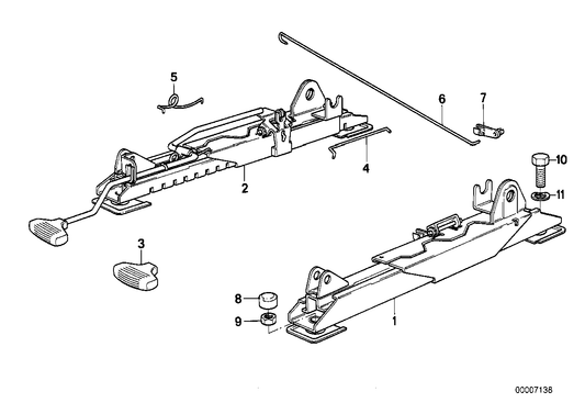 Genuine BMW 52101942635 E24 E23 Seat Rail Outer Left (Inc. 745i, 628CSi & M6) | ML Performance UK UK Car Parts