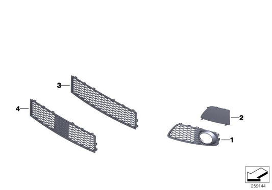 Genuine BMW 51118050055 Grill, Air Intake, Left M (Inc. 530d 155kW, 530dX & 550iX 4.4) | ML Performance UK UK Car Parts