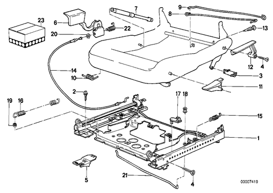 Genuine BMW 52108155178 E34 Seat Rail Right (Inc. 540i, M5 3.8 & 525ix) | ML Performance UK UK Car Parts