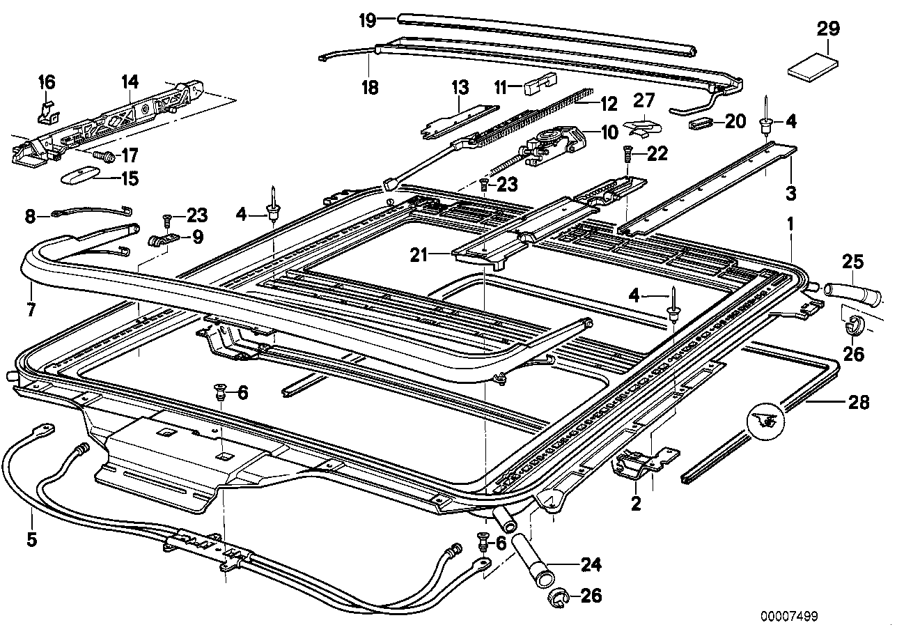 Genuine BMW 54121940976 E31 Guide Right (Inc. 840Ci, 840i & 850Ci)