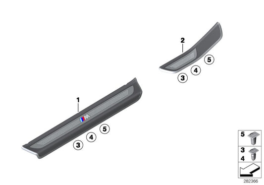 Genuine BMW 51478051705 Trim Panel For Sill Cover, Left M (Inc. 650iX 4.4, 650iX 4.0 & 640dX) | ML Performance UK UK Car Parts