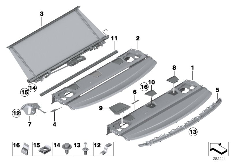 Genuine BMW 51467848016 Rear Window Shelf ANTHRAZIT (Inc. 340i, 320d ed & 320i) | ML Performance UK UK Car Parts