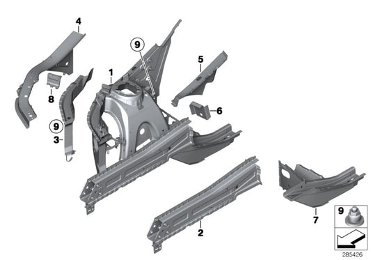 Genuine BMW 41007233856 F25 F26 Moulded Part F Wheel Housing Supp.,Right (Inc. X3) | ML Performance UK UK Car Parts