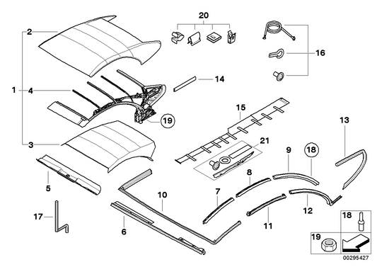 Genuine BMW 54347152555 E64 Set Of Fittings, Folding Top (Inc. 645Ci, 630i & M6) | ML Performance UK UK Car Parts