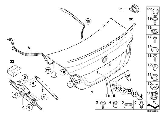 Genuine BMW 51767193576 E93 Trunk Lid Sealing (Inc. 318i, 335i & 320d)
