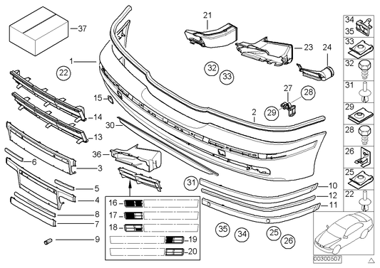 Genuine BMW 51117011303 E39 Bracket Pdc Exterior, Left CHROM (Inc. 525d, 520i & 530i) | ML Performance UK UK Car Parts