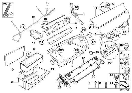 Genuine BMW 51169117141 E71 E70 Cover For Hinge, Glovebox (Inc. X5 3.0d, X6 40iX & Hybrid X6) | ML Performance UK UK Car Parts