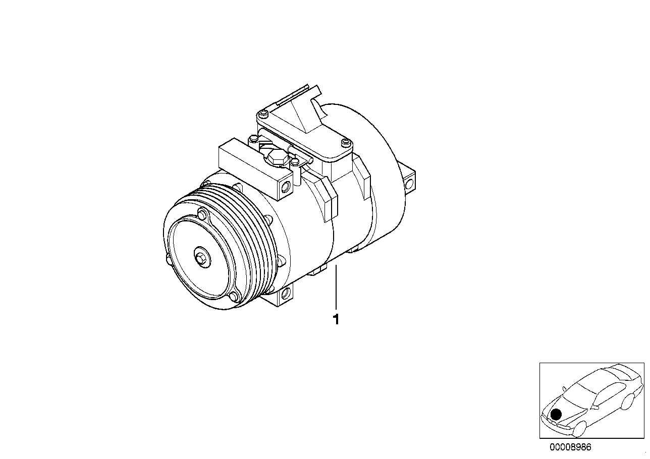 Genuine BMW 64526917864 E53 Rp A/C Compressor (Inc. X5) | ML Performance UK UK Car Parts