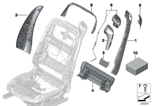 Genuine BMW 52107302025 Cover, Backrest, Upper Left (Inc. 650i, 650iX 4.4 & 640dX) | ML Performance UK UK Car Parts