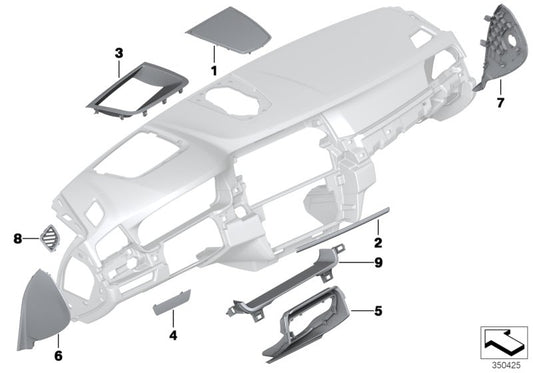 Genuine BMW 51459209784 Cover Panel, Centerstack DOLOMITI (Inc. 530dX, M550dX & 530d) | ML Performance UK UK Car Parts