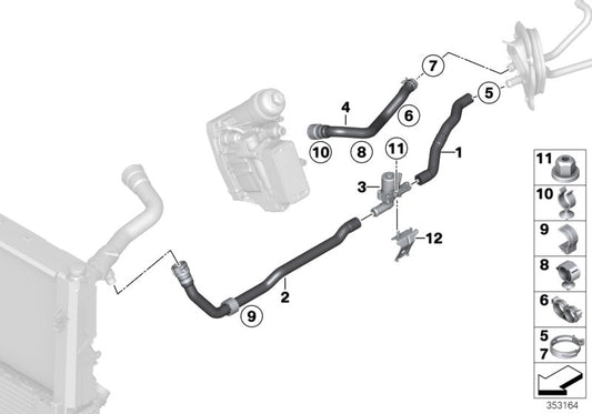 Genuine BMW 64217853727 F21 Hose F Radiator And Engine Return (Inc. M235iX, M135iX & M2) | ML Performance UK UK Car Parts