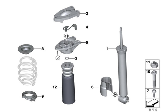 Genuine BMW 37106885337 F39 Shock Absorber, Rear, Vdc (Inc. X2) | ML Performance UK UK Car Parts