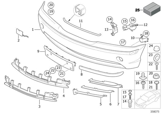 Genuine BMW 51118192877 E46 Grid Left SCHWARZ MATT (Inc. 330xd, 325xi & 320i) | ML Performance UK UK Car Parts