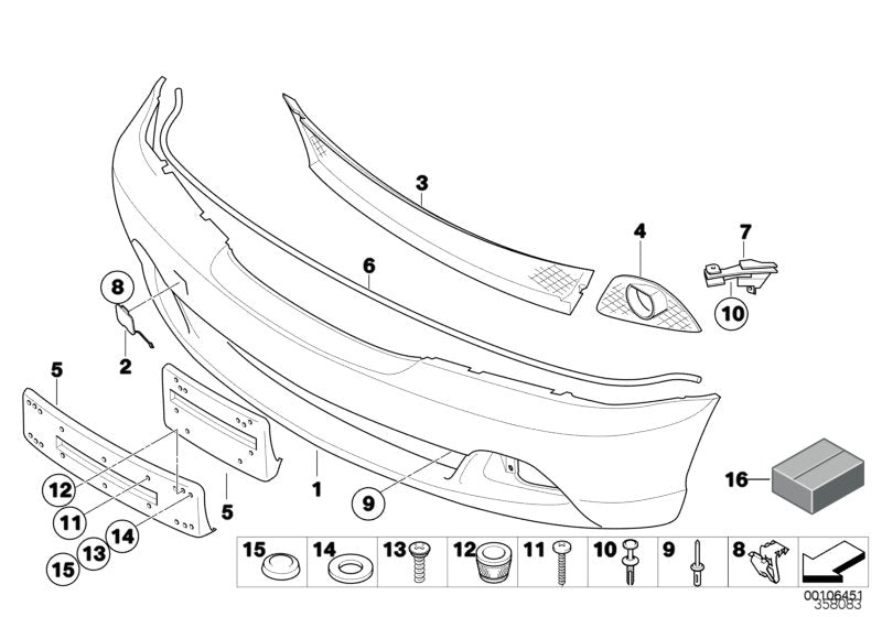Genuine BMW 51117147527 E46 Grid Lateral Left CHROM (Inc. 330Cd, 316Ci & 320Cd) | ML Performance UK UK Car Parts