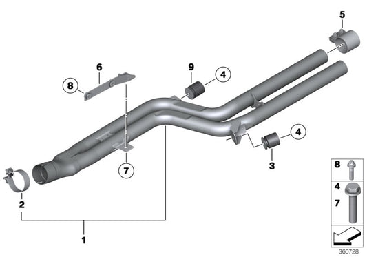 Genuine BMW 18307605257 Front Pipe (Inc. 640i & 640iX) | ML Performance UK UK Car Parts