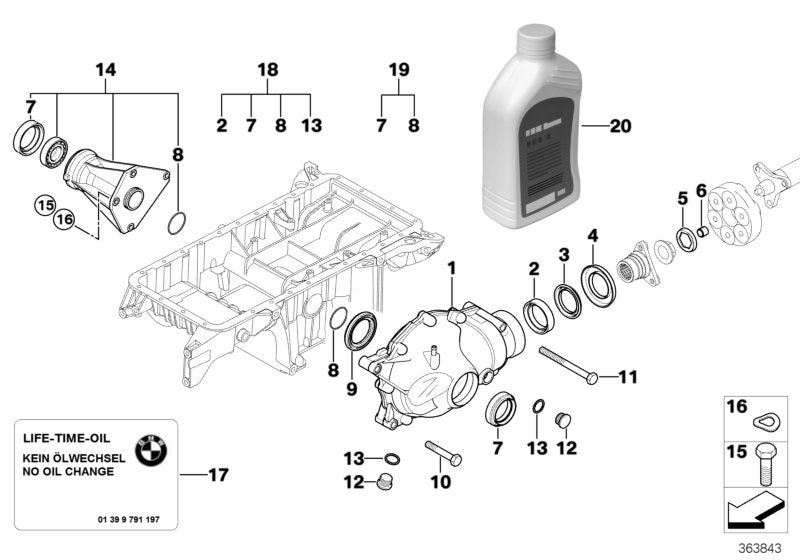 Genuine BMW 31507512915 E53 At-Front Differential I=41:10=4,10/V (Inc. X5) | ML Performance UK UK Car Parts