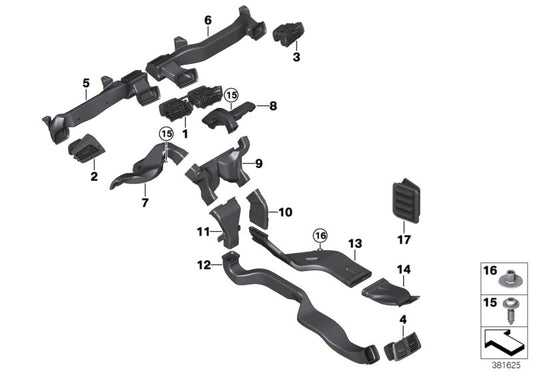 Genuine BMW 51459263336 F39 Left Floor Heater Duct (Inc. X2) | ML Performance UK UK Car Parts