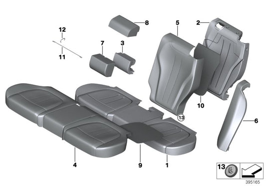 Genuine BMW 52207849059 F15 Backrest Cover Alcantara, Left GMAT ANTHRAZIT (Inc. X5) | ML Performance UK UK Car Parts