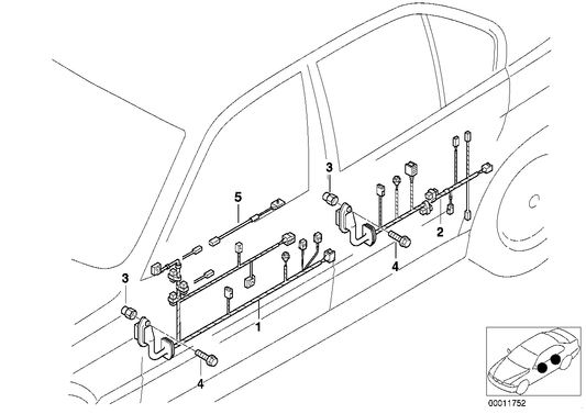 Genuine BMW 61128383786 E39 Wiring Co-Drivers Side (Inc. 523i, 540i & 520i) | ML Performance UK Car Parts
