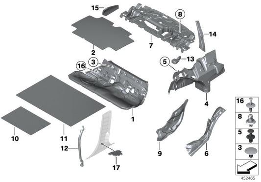 Genuine BMW 51477234599 Sound Insulation Trunk Left (Inc. 328dX, 320dX & 320d ed) | ML Performance UK UK Car Parts