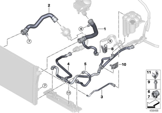 Genuine BMW 17127644094 F15 F16 Line, Radiator-Thermostat- Heat exchanger for engine oil (Inc. X5 & X6 28iX) | ML Performance UK UK Car Parts