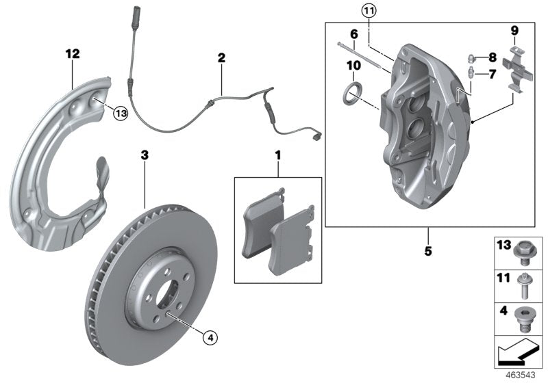 Genuine BMW 34116891308 G05 G07 Caliper Housing Right (Inc. X7 & X5 50iX) | ML Performance UK UK Car Parts