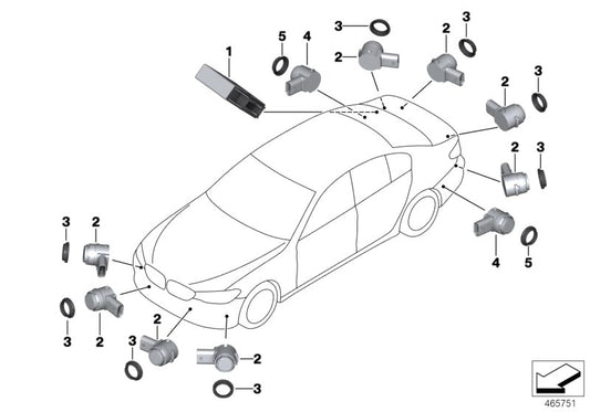 Genuine BMW 66209359094 G11 G31 Ultrasonic Sensor, Jatoba WB65 (Inc. 730dX, 630d & 740eX) | ML Performance UK UK Car Parts